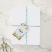 Farbenfrohes Frühlingsblumen-Wildblumen-Sträußchen Geschenkanhänger (Mit Garn)