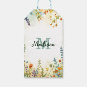 Farbenfrohes Frühlingsblumen-Wildblumen-Sträußchen Geschenkanhänger (Rückseite)