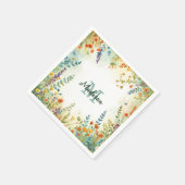 Farbenfrohes Frühlingsblumen-Wildblumen-Sträußchen Serviette (Ecke)