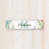 Farbenfrohes Frühlingsblumen-Wildblumen-Sträußchen Türschild (Vorderseite )