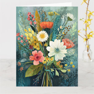 Farbenfrohes Frühlingsbouquet Karte