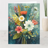 Farbenfrohes Frühlingsbouquet Karte (Vorderseite)