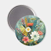 Farbenfrohes Frühlingsbouquet Magnet (Vorderseite/Rückseite)