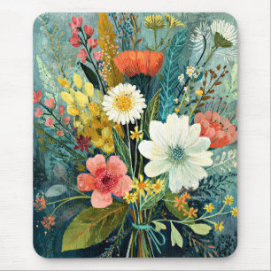 Farbenfrohes Frühlingsbouquet Mousepad