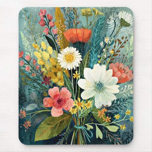 Farbenfrohes Frühlingsbouquet Mousepad (Vorne)