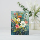 Farbenfrohes Frühlingsbouquet Postkarte (Stehend Vorderseite)