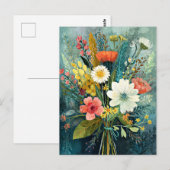 Farbenfrohes Frühlingsbouquet Postkarte (Vorne/Hinten)