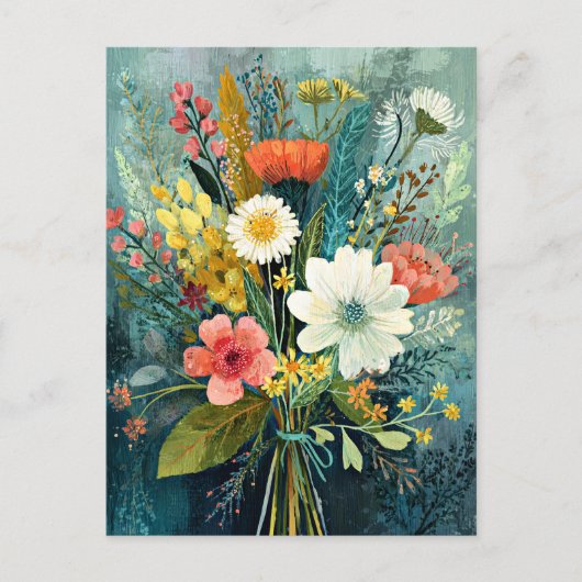 Farbenfrohes Frühlingsbouquet Postkarte (Vorderseite)