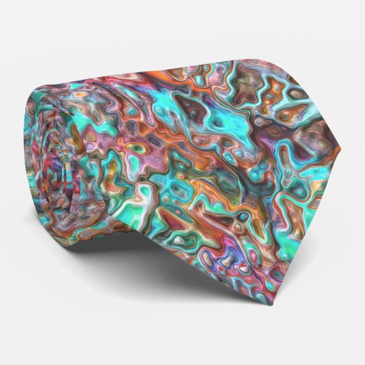 Farbenfrohes Funky-Fun-3D-Blur-Wellen-Muster Krawatte (Gerollt)