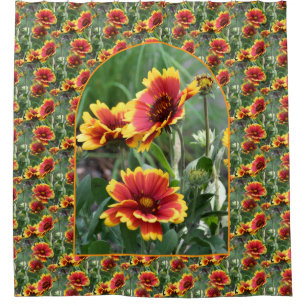 Farbenfrohes Gänseblumen-Blumenmuster Natur Duschvorhang