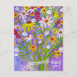 Farbenfrohes Gänseblumenstrauß Danke Postkarte