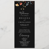 Farbenfrohes Garten-Wildblumen-Hochzeitsprogramm Programm (Vorderseite)