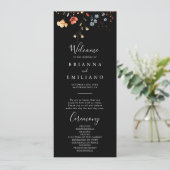 Farbenfrohes Garten-Wildblumen-Hochzeitsprogramm Programm (Stehend Vorderseite)