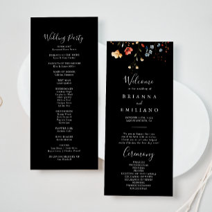Farbenfrohes Garten-Wildblumen-Hochzeitsprogramm Programm