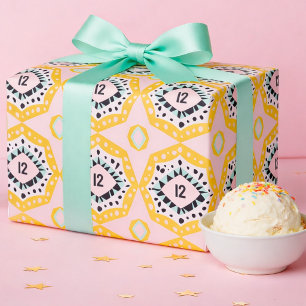 Farbenfrohes Geburtstags-Alter-Verpackungspapier m Geschenkpapier