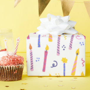 Farbenfrohes Geburtstagskerzen nahtloses Muster Geschenkpapier