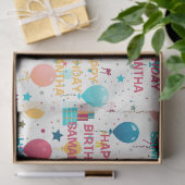 Farbenfrohes Geburtstagsmuster Seidenpapier (Geschenk)