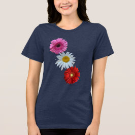 Farbenfrohes gemischtes Blumen-Daisy-T-Shirt Tri-Blend Shirt