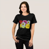 Farbenfrohes gemischtes Blumengartendesign Tri-Blend Shirt (Vorderseite voll)