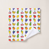 Farbenfrohes gemischtes Fruchtmuster Badhandtuch Set (Waschlappen)