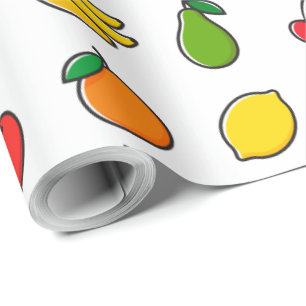 Farbenfrohes gemischtes Fruchtmuster Geschenkpapier