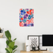 Farbenfrohes gemischtes Fruchtmuster moderne Kunst Poster (Heimbüro)