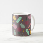 farbenfrohes Gemüsemuster Kaffeetasse (VorderseiteRechts)