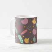 farbenfrohes Gemüsemuster Kaffeetasse (Vorderseite Links)