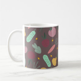 farbenfrohes Gemüsemuster Kaffeetasse
