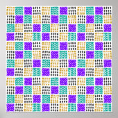 Farbenfrohes geometrisches abstraktes Quadratmuste Poster (Vorne)