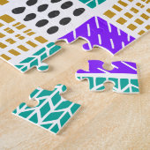 Farbenfrohes geometrisches abstraktes Quadratmuste Puzzle (Seite)