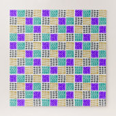 Farbenfrohes geometrisches abstraktes Quadratmuste Puzzle (Horizontal)