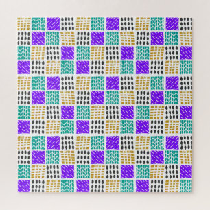 Farbenfrohes geometrisches abstraktes Quadratmuste Puzzle