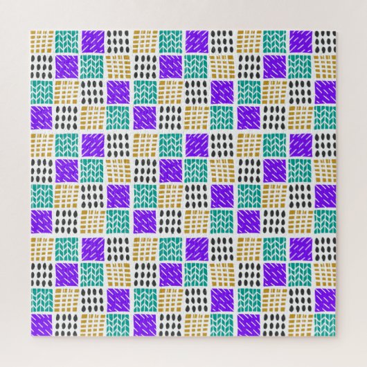 Farbenfrohes geometrisches abstraktes Quadratmuste Puzzle (Vertikal)