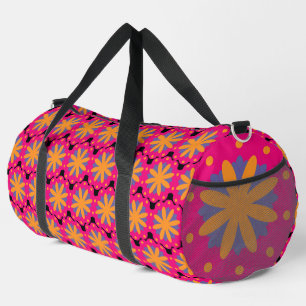 Farbenfrohes geometrisches Blumendesign Duffle Bag