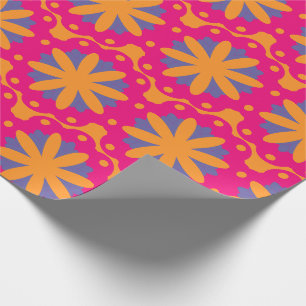 Farbenfrohes geometrisches Blumendesign Geschenkpapier