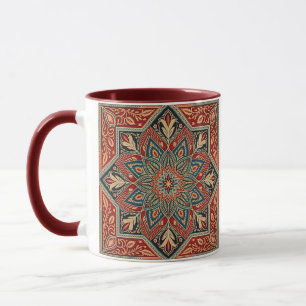 Farbenfrohes geometrisches Blumenmuster für Kunst  Tasse