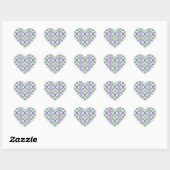 Farbenfrohes geometrisches Boho-Muster Herz-Aufkleber (Blatt)