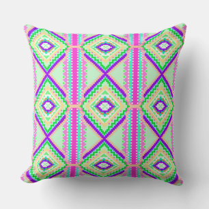 Farbenfrohes geometrisches Boho-Muster Kissen
