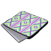 Farbenfrohes geometrisches Boho-Muster Laptopschutzhülle (Vorne Knopf)