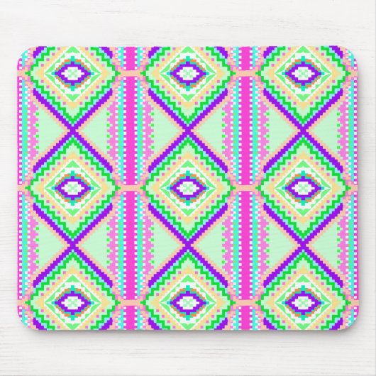 Farbenfrohes geometrisches Boho-Muster Mousepad (Vorne)