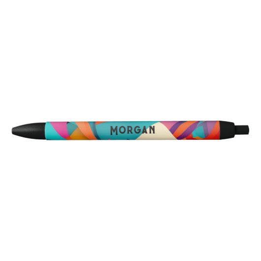 Farbenfrohes geometrisches Design, Name oder Monog Kugelschreiber (Vorderseite)
