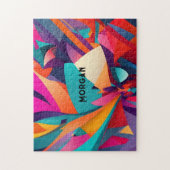 Farbenfrohes geometrisches Design, Name oder Monog Puzzle (Vertikal)
