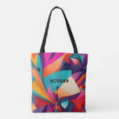 Farbenfrohes geometrisches Design, Name oder Monog Tasche (Rückseite)