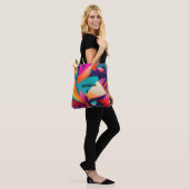 Farbenfrohes geometrisches Design, Name oder Monog Tasche (Am Model)