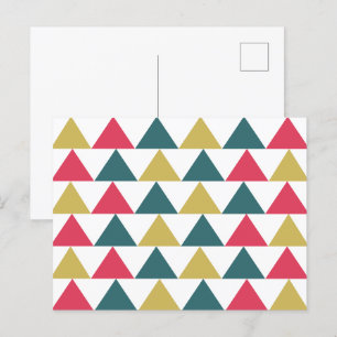 Farbenfrohes geometrisches Dreiecksdreieck-Muster Postkarte