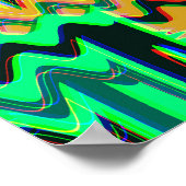 Farbenfrohes geometrisches Glitch-Muster Poster (Ecke)