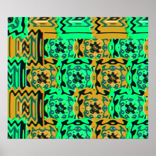 Farbenfrohes geometrisches Glitch-Muster Poster (Vorne)