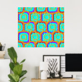 Farbenfrohes geometrisches Glitch-Muster  Poster (Heimbüro)