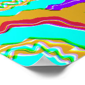 Farbenfrohes geometrisches Glitch-Muster  Poster (Ecke)